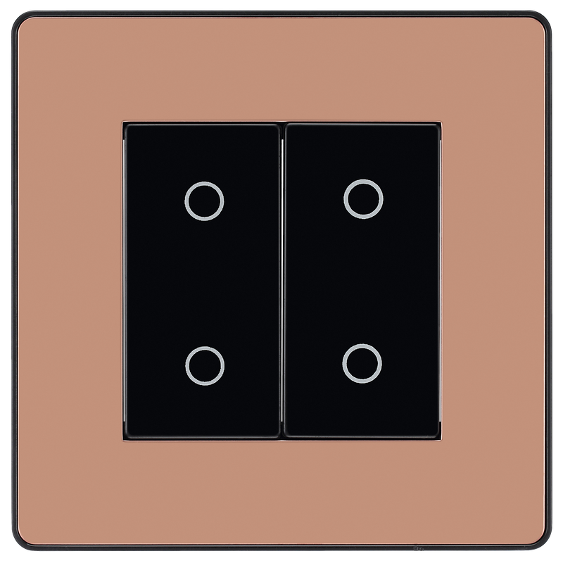 BG Electrical Evolve Polished Copper - Double, 2 way touch, 200W, master