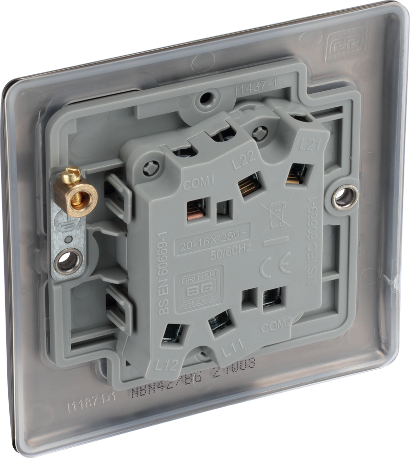 BG Electrical Nexus Metal Black Nickel - Double, 2 way switch