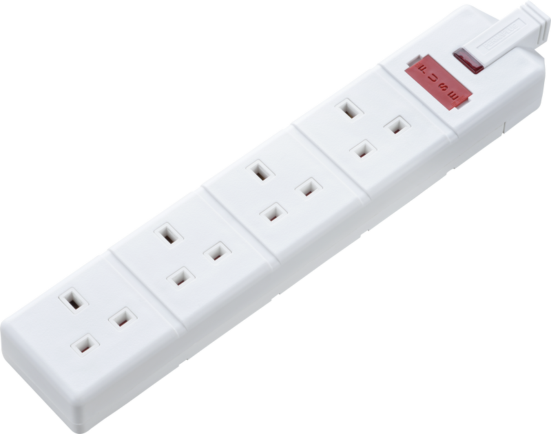Masterplug Work - 4 Sockets, 13A, White