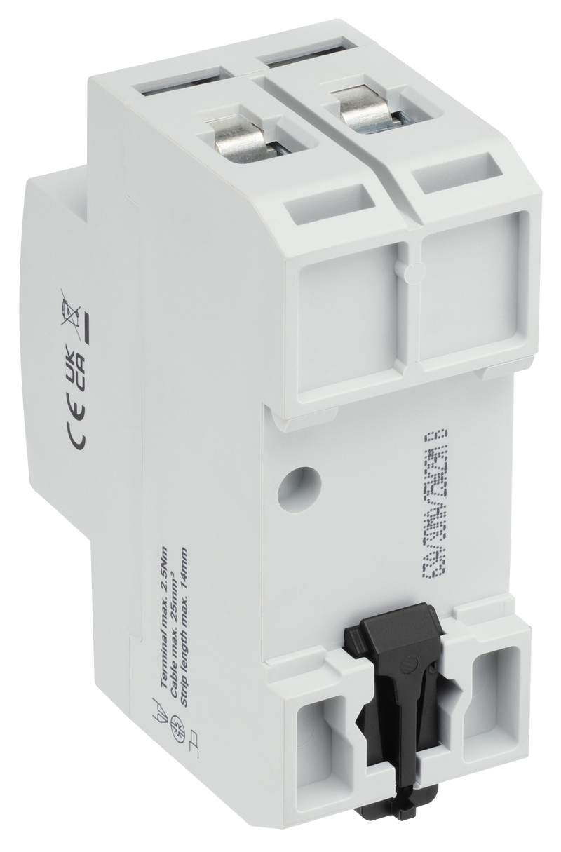BG Circuit Protection RCD - Type B, Bidirectional RCD, Double Pole, 63A, 30mA, 2 Module