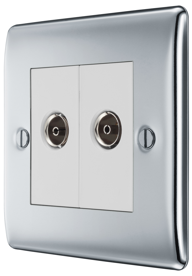 BG Electrical Nexus Metal Polished Chrome - Double, co-axial