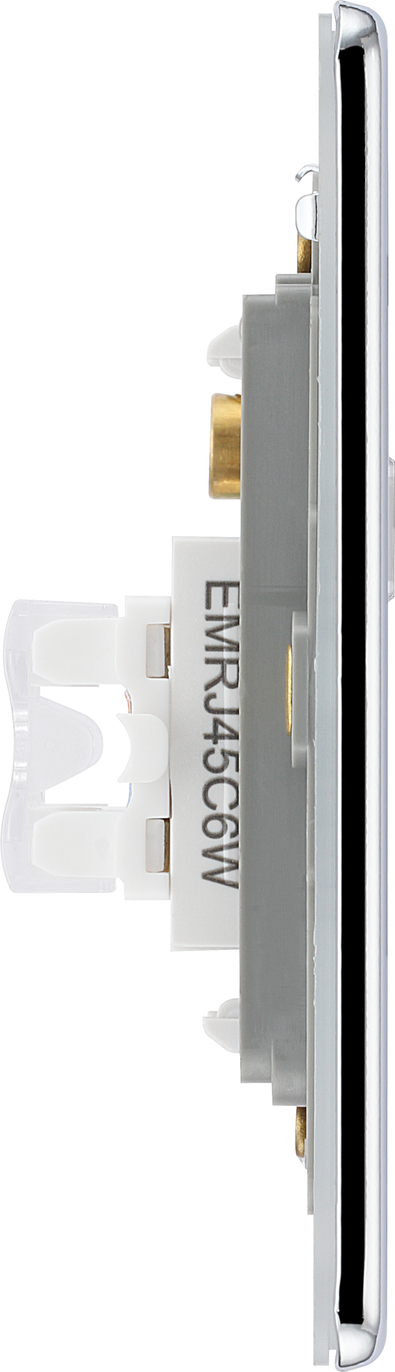 BG Electrical Flatplate Screwless Polished Chrome - Double, RJ45 telephone socket