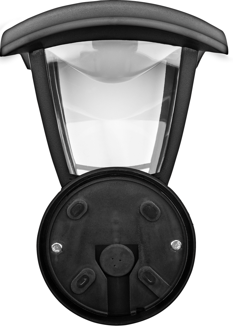 Luceco Coach Lantern - Exterior LED Coach Lantern 4 Panel Bottom Arm 640lm 8w 4000k Ip44 Black Non-pir