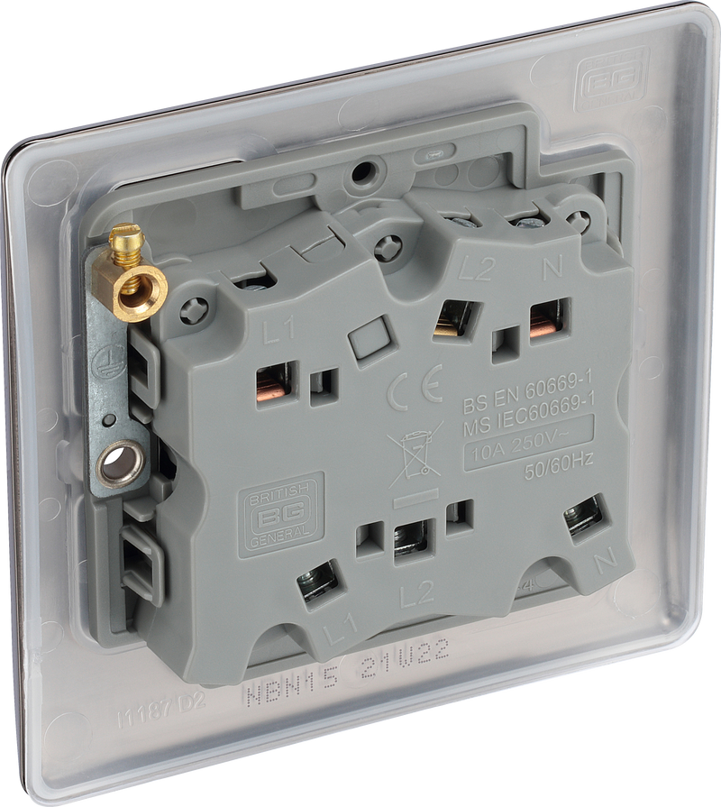 BG Electrical Nexus Metal Black Nickel - Triple pole fan isolator