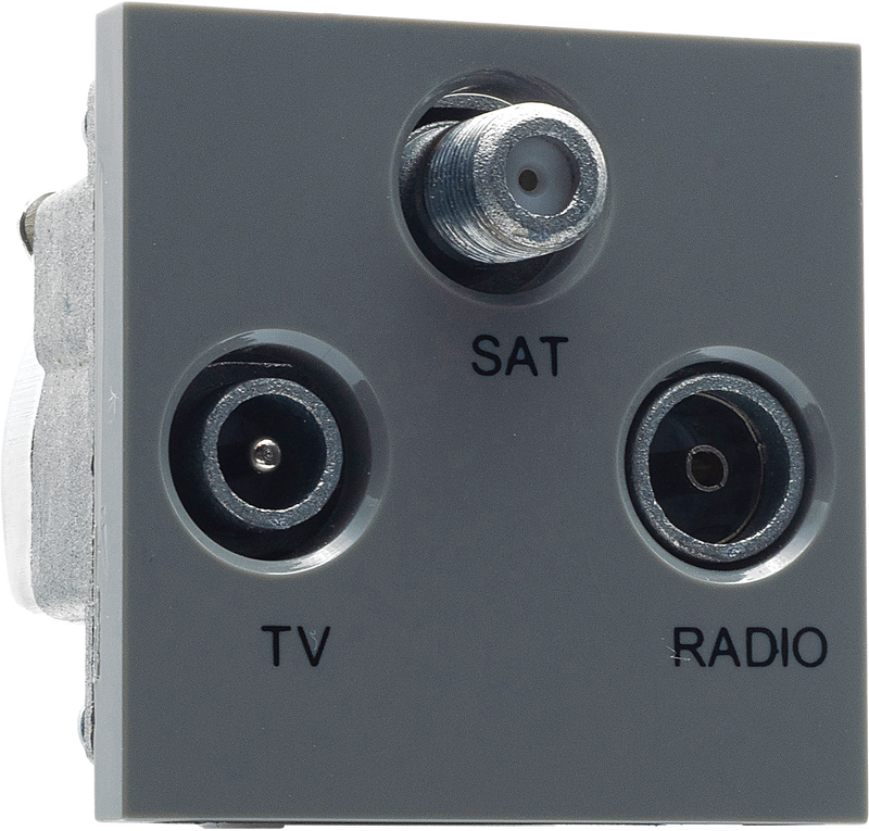 BG Electrical Euro Module - TV radio and satellite - TV IEC male, radio IEC female, satellite female
