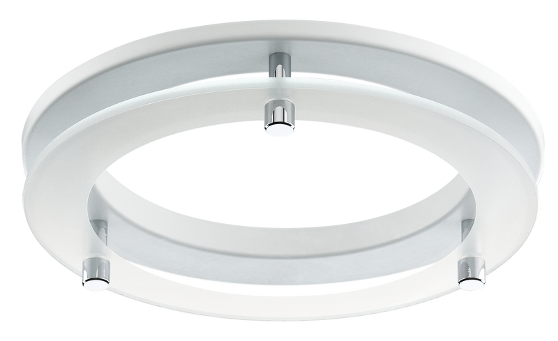 Luceco Platinum Mini - Platinum mini white frosted drop glass ring