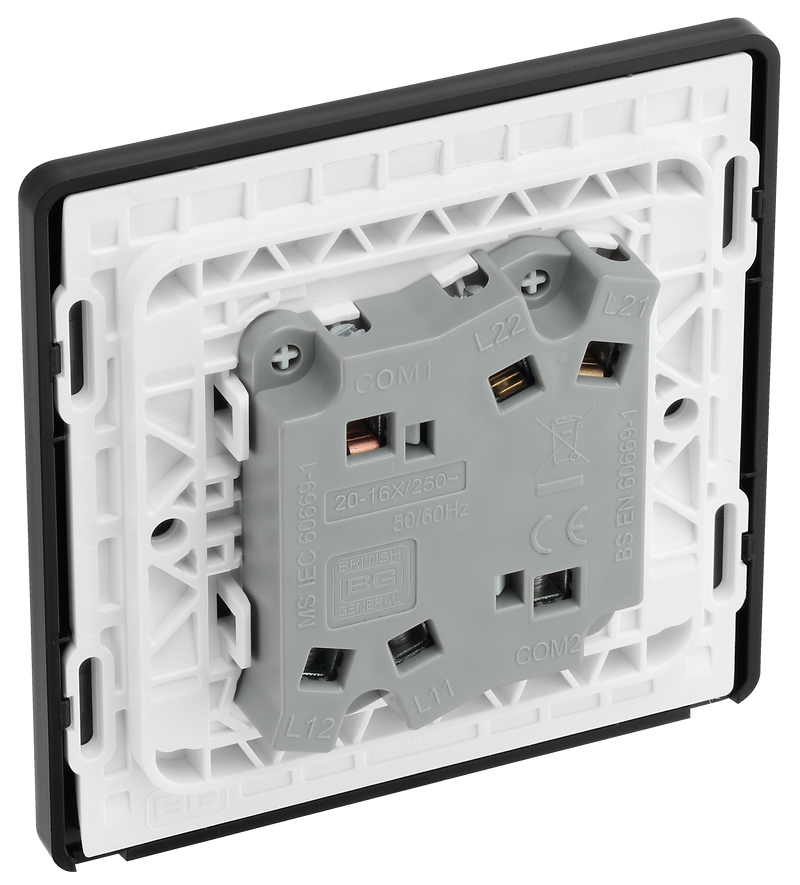 BG Electrical Evolve Black Chrome - Double, 2 way switch