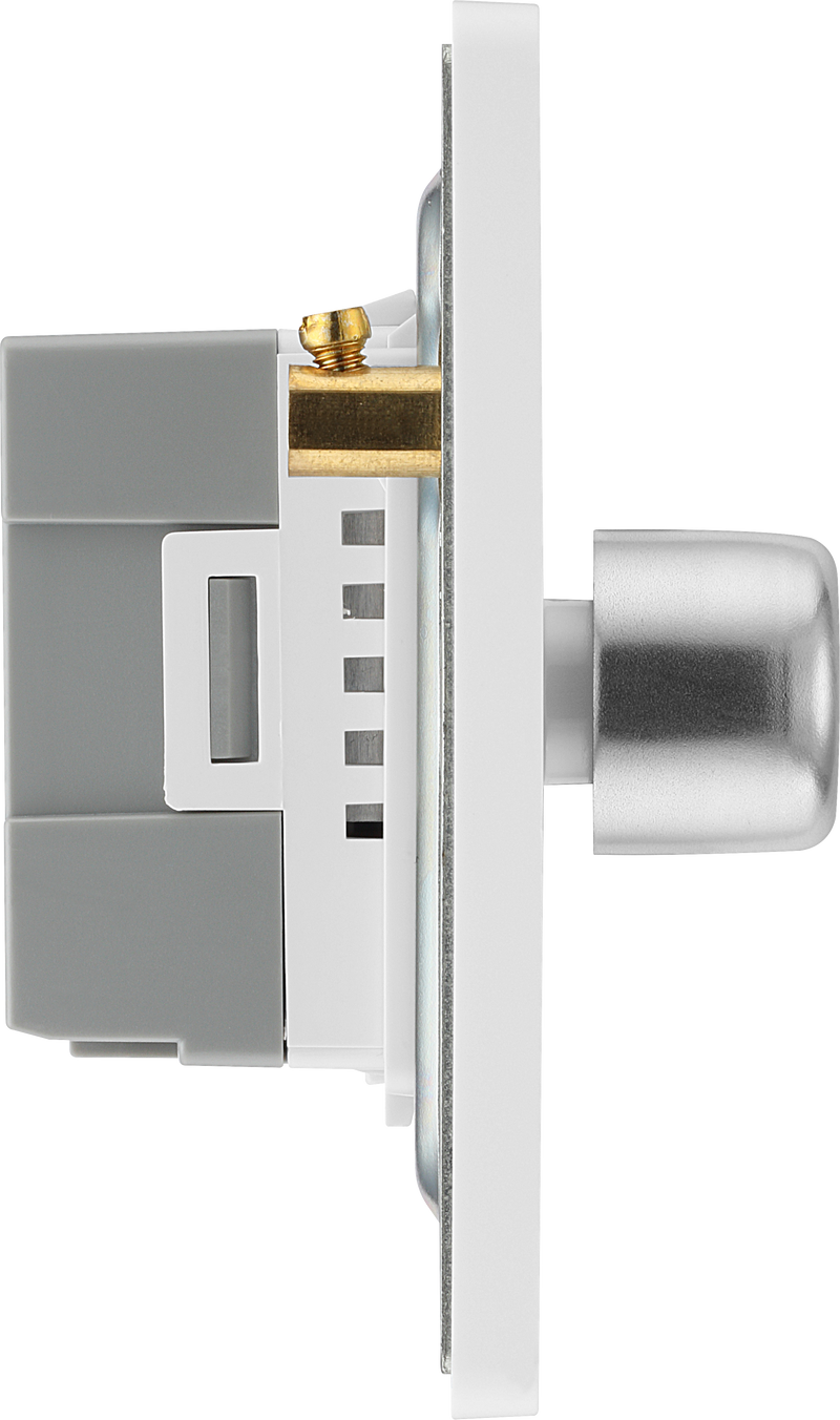 BG Electrical Evolve Brushed Steel - Triple, 2 way push 200W