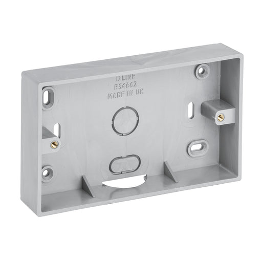 D-Line Trunking - Twin Surface Box, Aluminium-Effect - 28mm depth