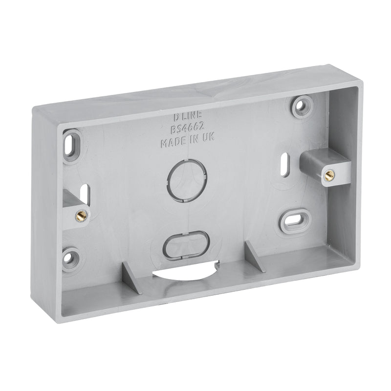 D-Line Trunking - Twin Surface Box, Aluminium-Effect - 28mm depth