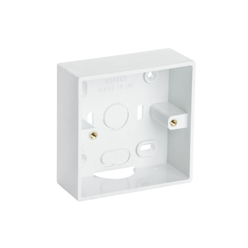 D-Line Trunking - Single Surface Box, White - 35mm depth