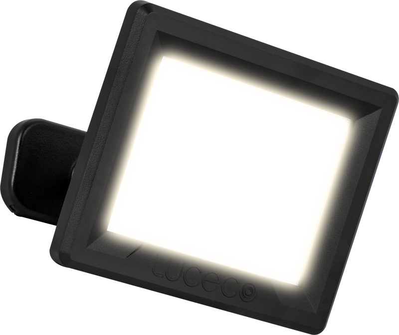 Luceco Essence Floodlight - Essence floodlight with ball joint 20W black 4000k colour temp
