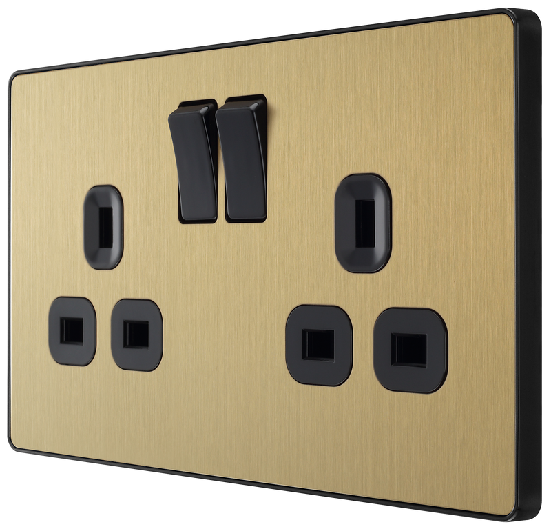 BG Electrical Evolve Satin Brass - Double, switched, single pole
