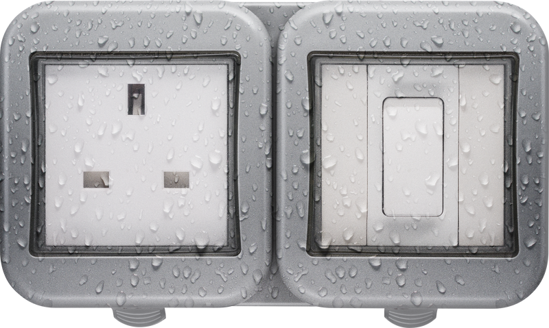 BG Electrical Weatherproof IP55 - Single socket with single switch, IP55