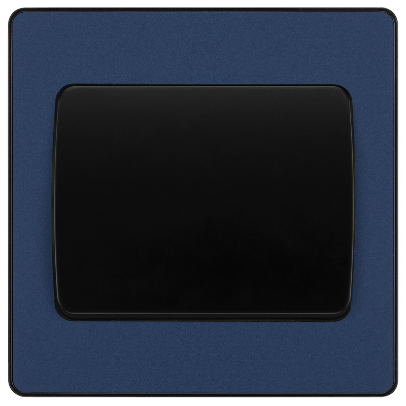 BG Electrical Evolve Matt Blue - Single, 2 way switch, wide rocker