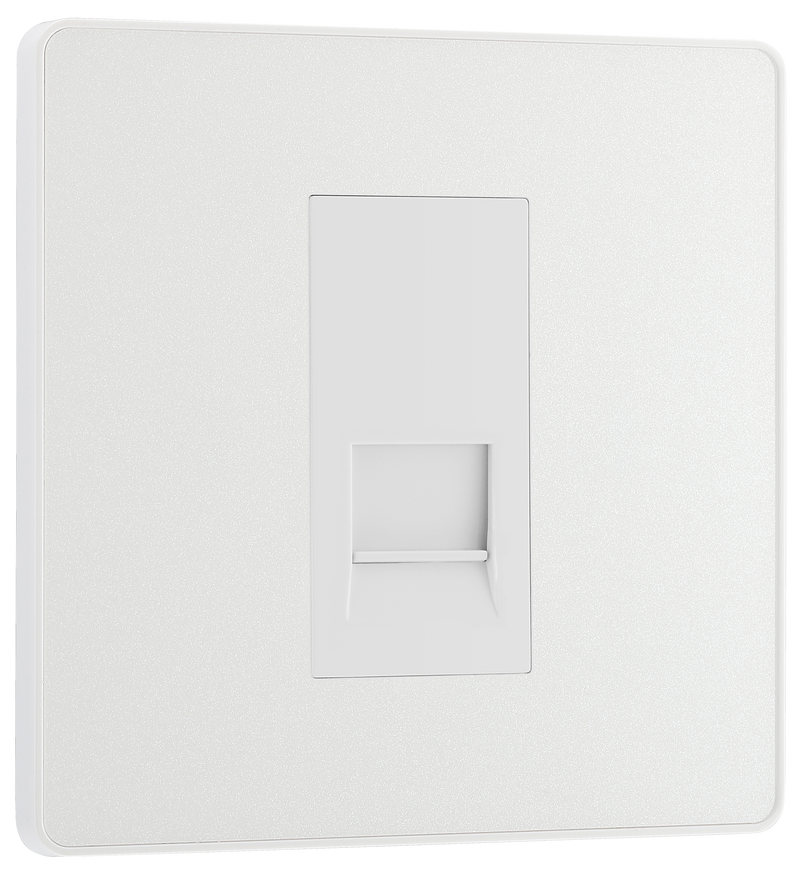 BG Electrical Evolve Pearlescent White - Single, telephone socket, master