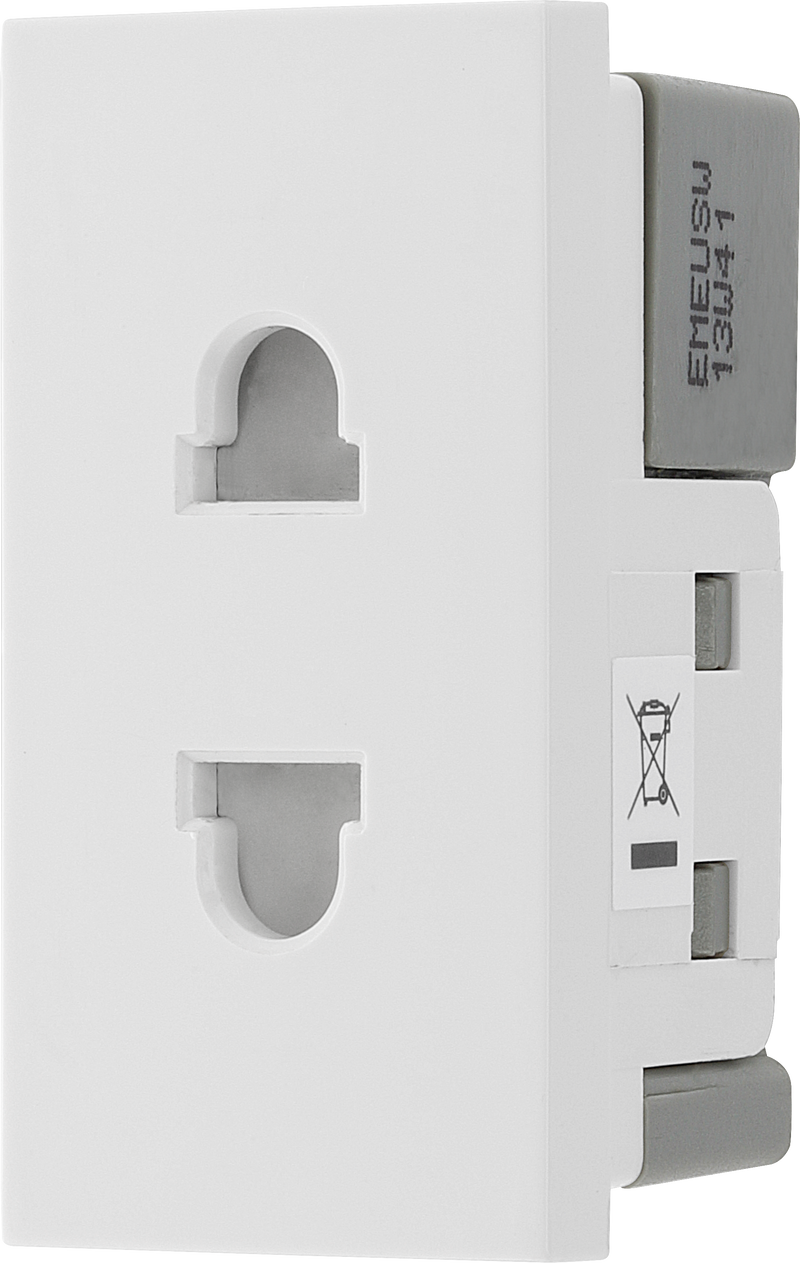 BG Electrical Euro Module - 16A 2 pin, unswitched socket