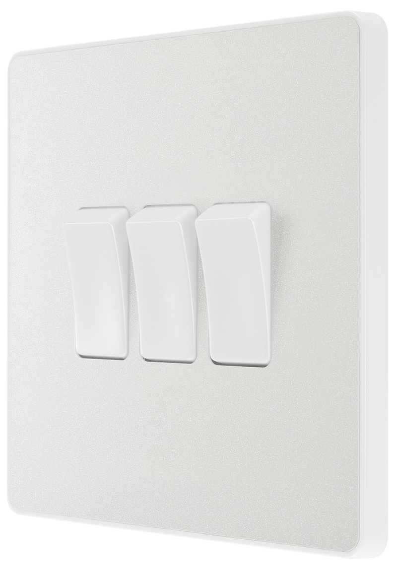 BG Electrical Evolve Pearlescent White - Triple, 2 way switch