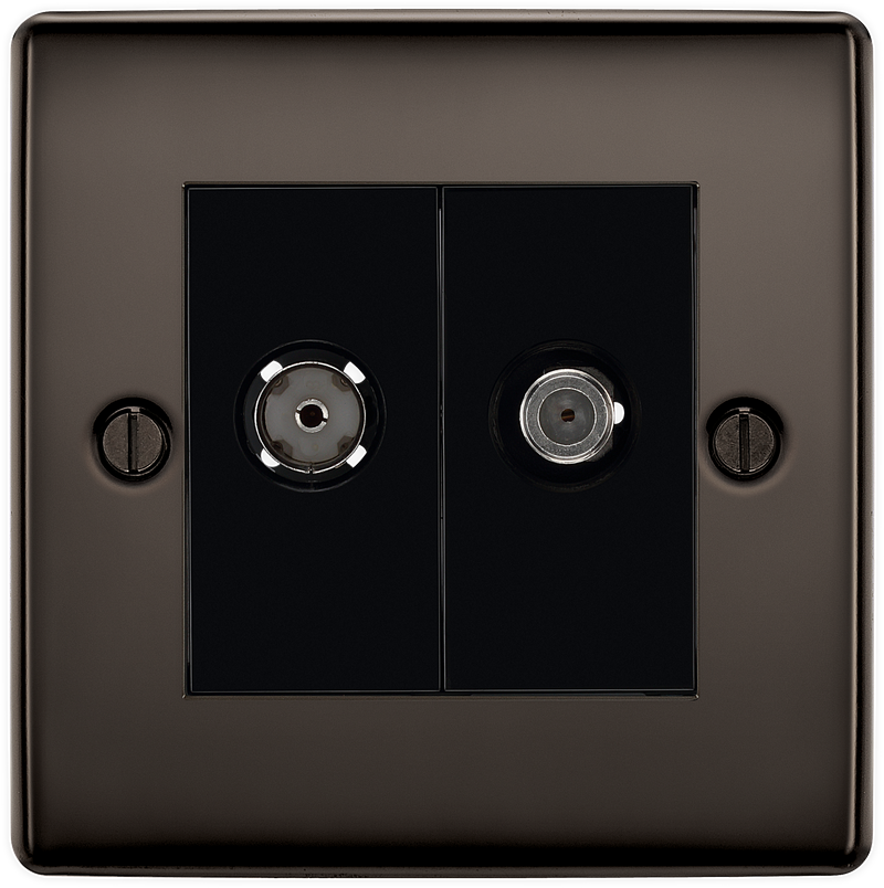 BG Electrical Nexus Metal Black Nickel - Double, satellite and co-axial