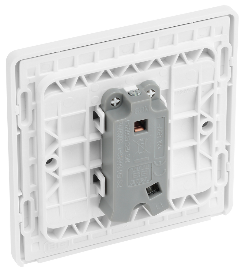 BG Electrical Evolve Pearlescent White - Single, bell push switch