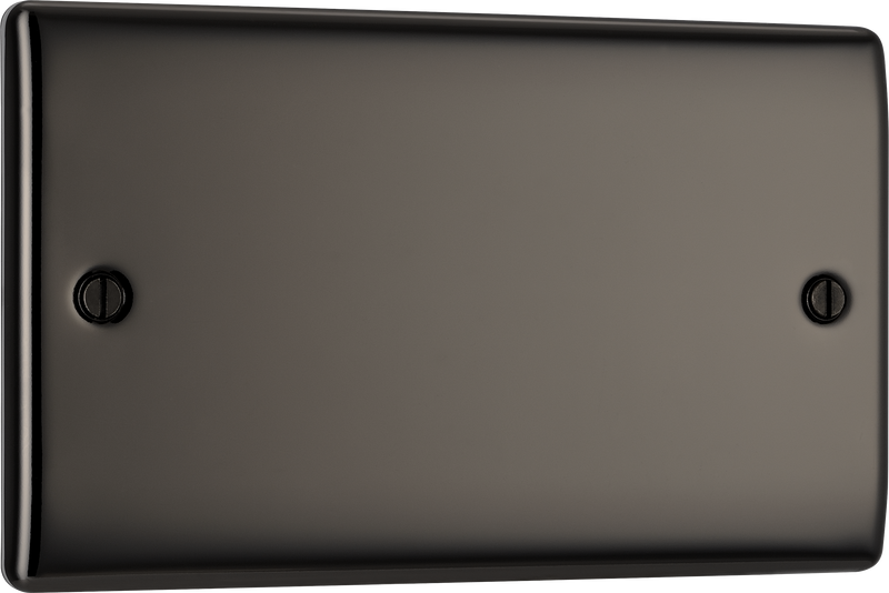 BG Electrical Nexus Metal Black Nickel - Double, blank plate