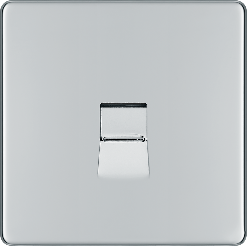 BG Electrical Flatplate Screwless Polished Chrome - Single, telephone socket, master