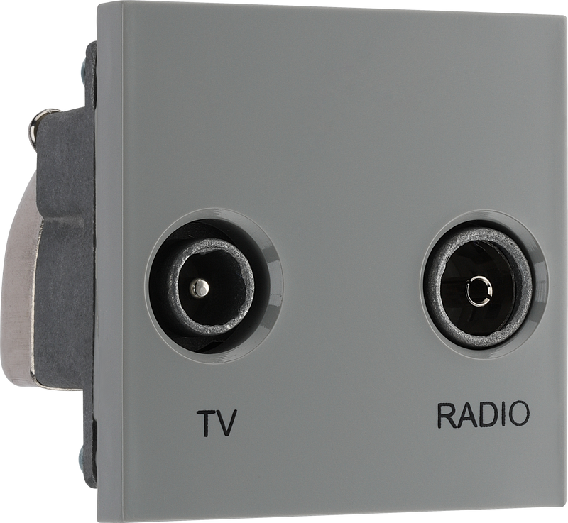 BG Electrical Euro Module - TV and radio - TV IEC male radio IEC female