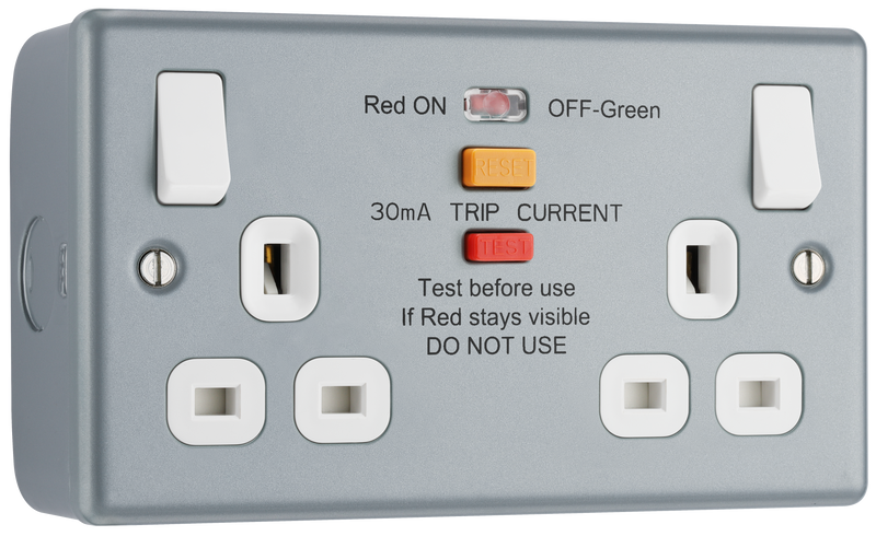 BG Electrical Metal Clad - Double switched, with integrated Type A RCD
