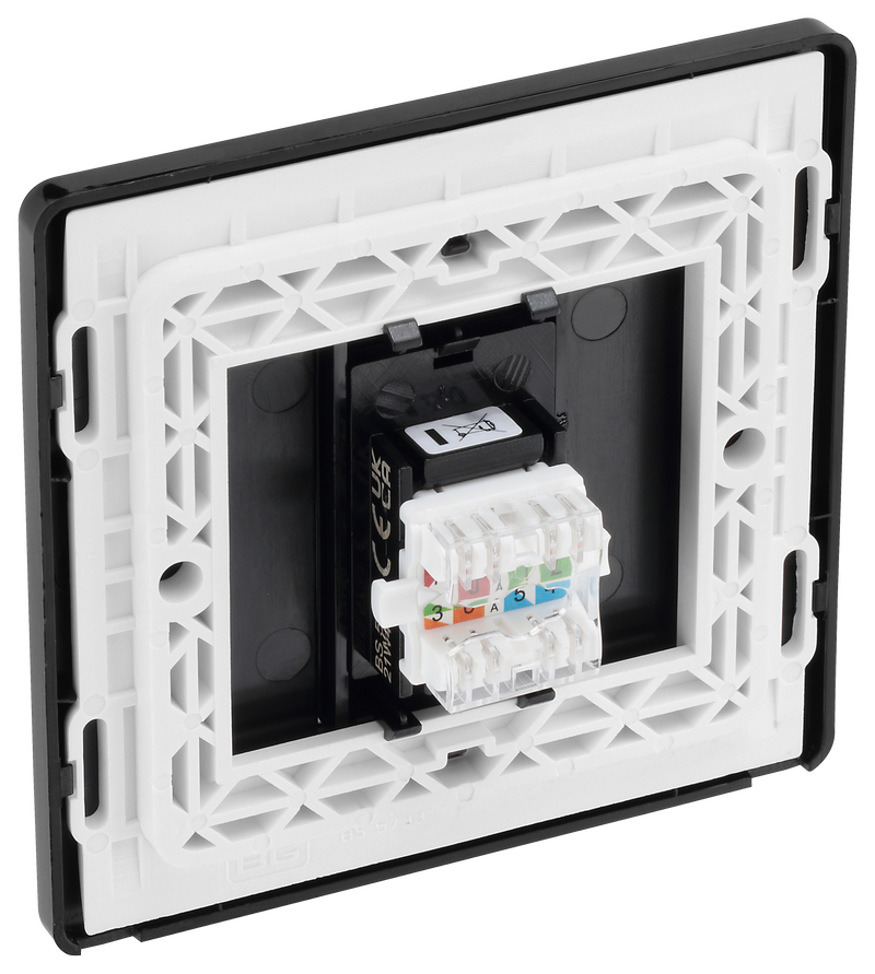 BG Electrical Evolve Matt Blue - Single, RJ45 telephone socket