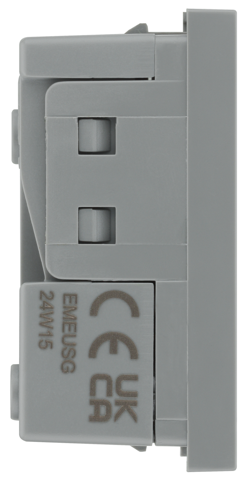 BG Electrical Euro Module - 16A 2 pin, unswitched socket