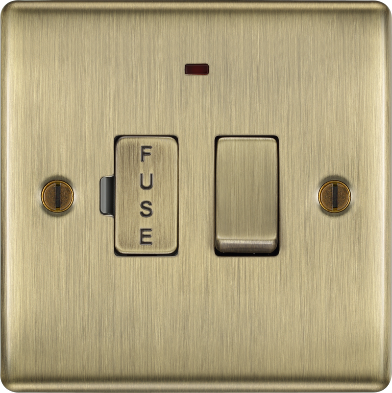 BG Electrical Nexus Metal Antique Brass - Switched and fused with indicator