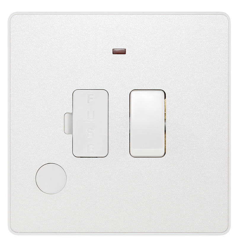 BG Electrical Evolve Pearlescent White - Switched and fused with indicator