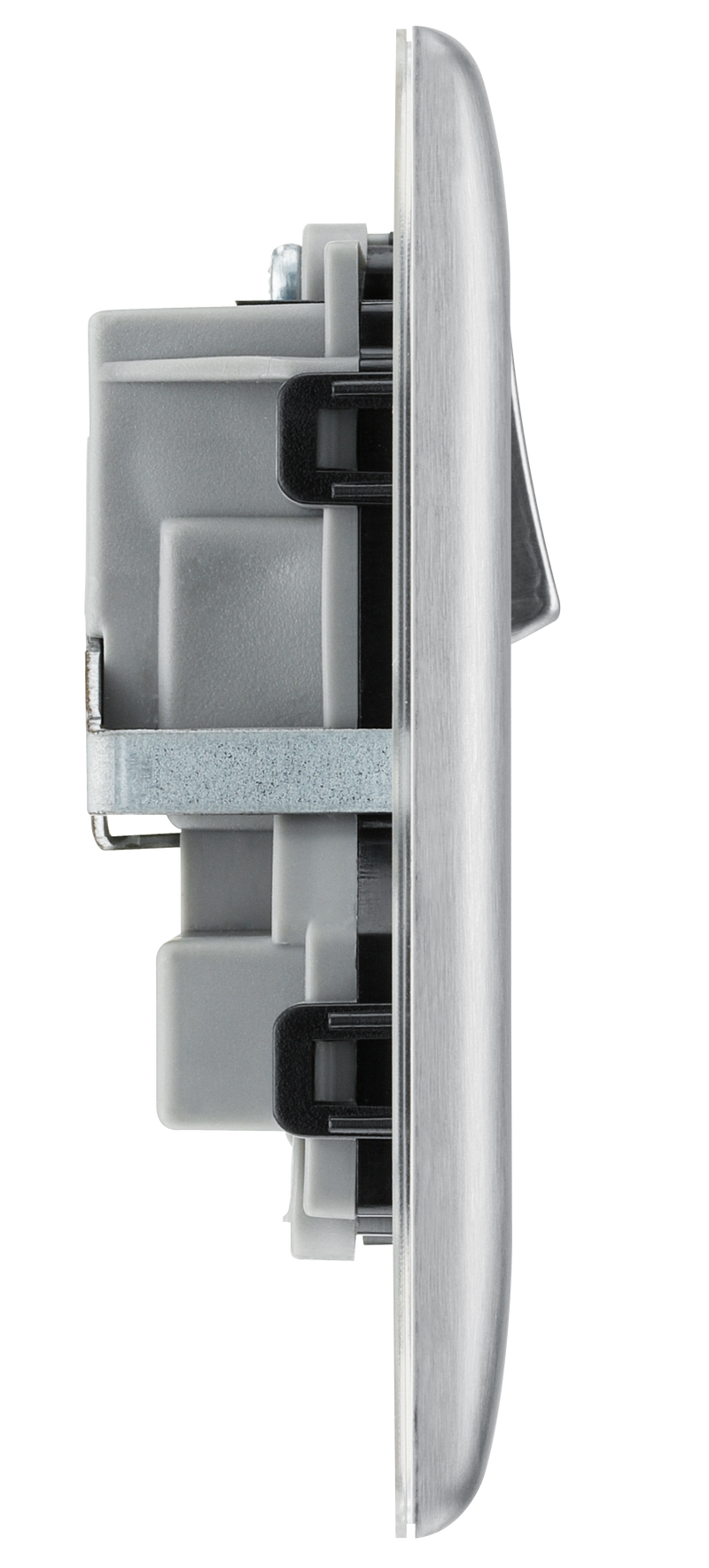 BG Electrical Nexus Metal Brushed Steel - Double, switched, double pole