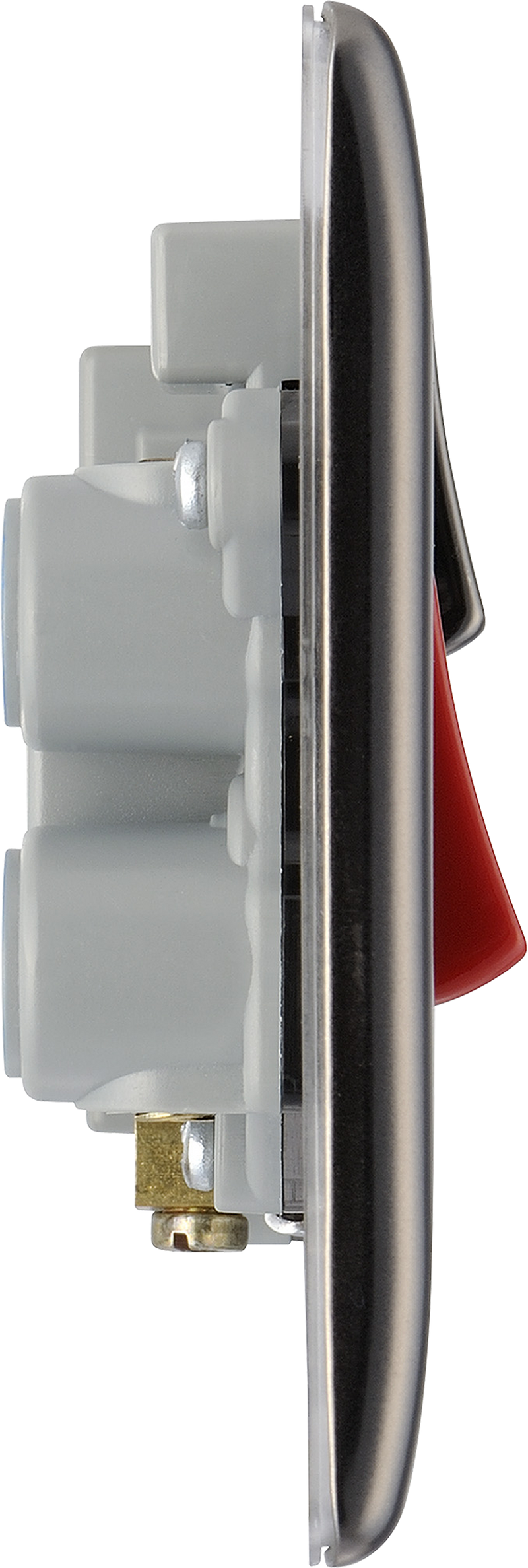 BG Electrical Nexus Metal Black Nickel - 45A double pole, with switched socket and indicators