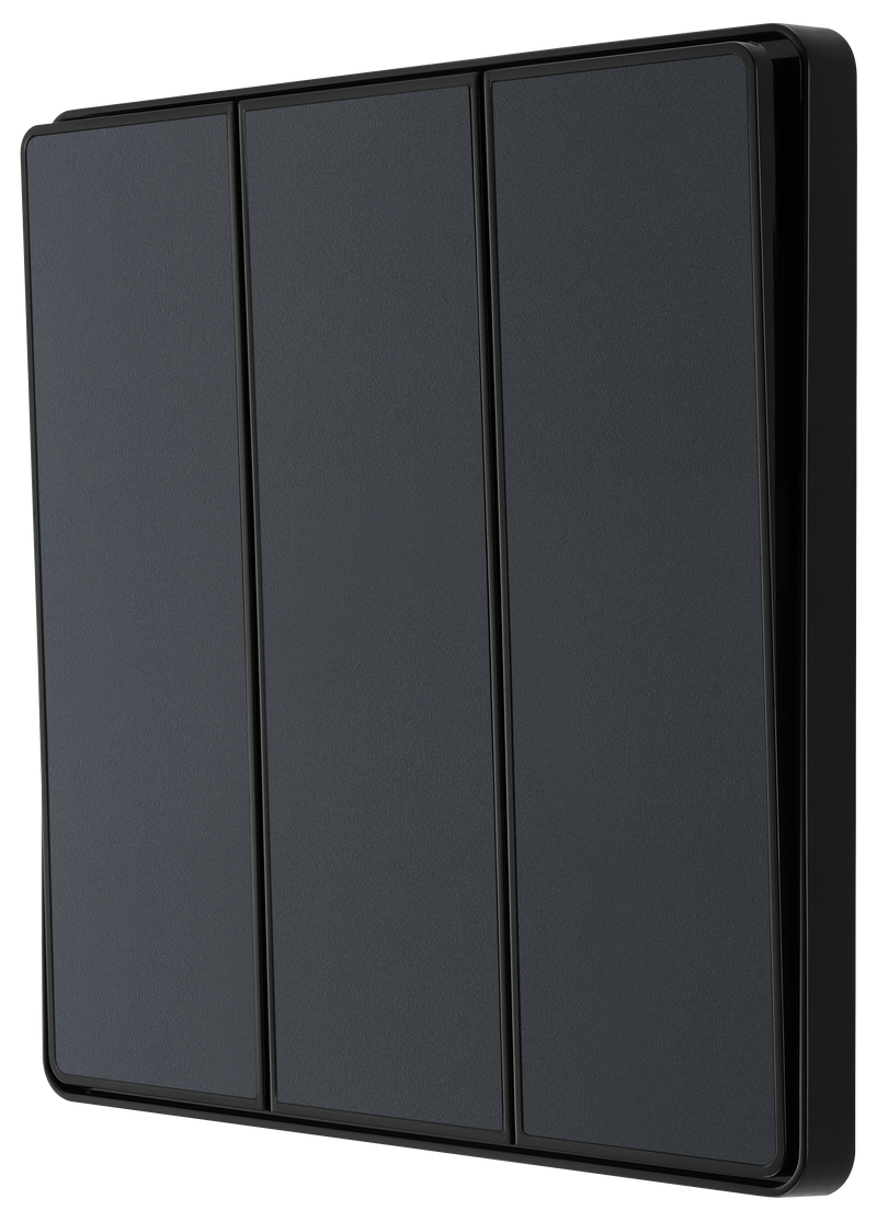BG Electrical Evolve Matt Grey - Triple, 2 way switch, edge rocker