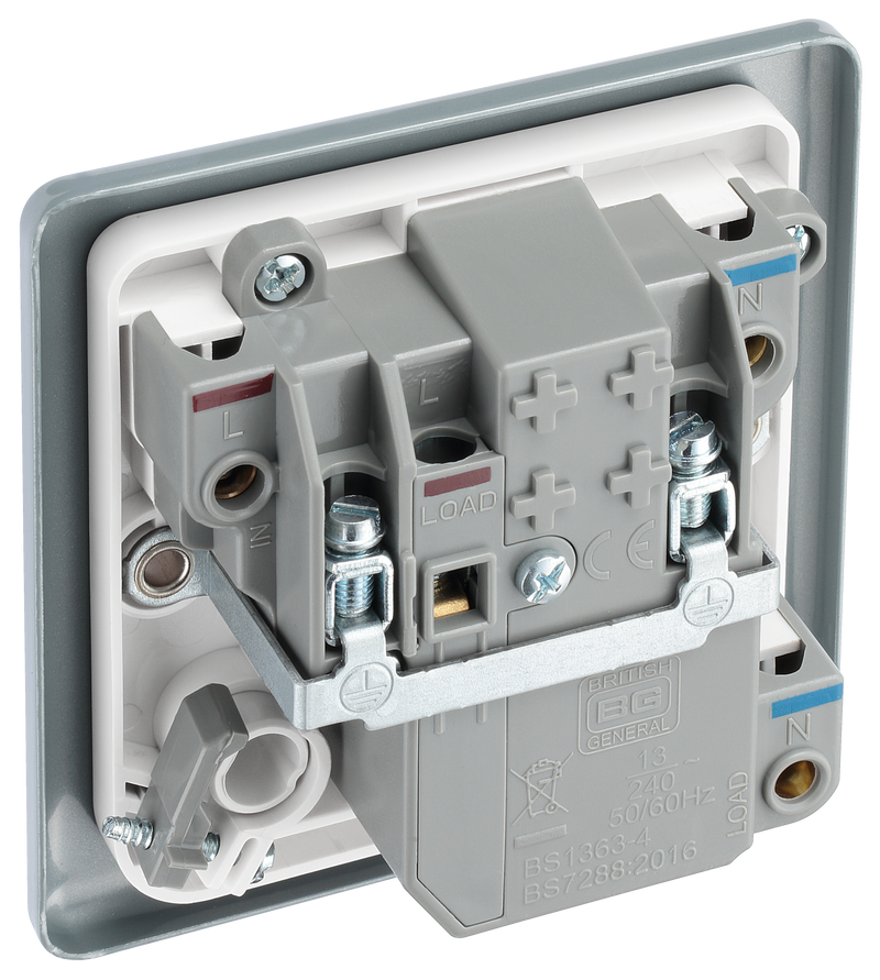 BG Electrical Metal Clad - Fused unswitched,with Type A RCD and flex outlet