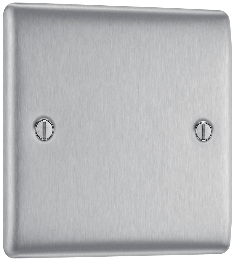 BG Electrical Nexus Metal Brushed Steel - Single, blank plate