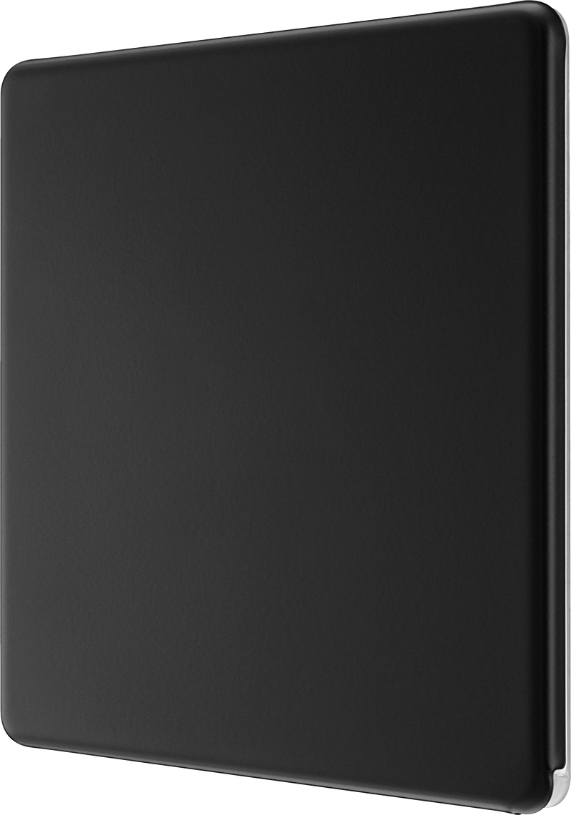 BG Electrical Flatplate Screwless Matt Black - Single, blank plate