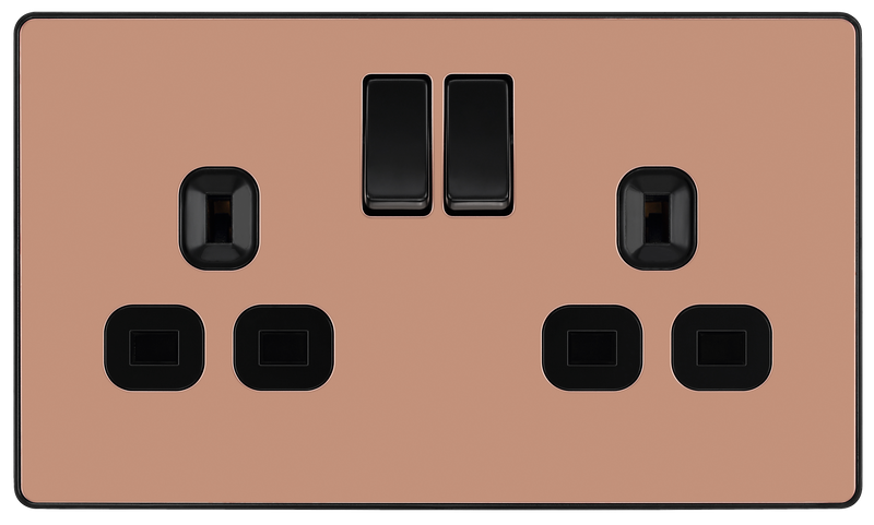 BG Electrical Evolve Polished Copper - Double, switched, single pole