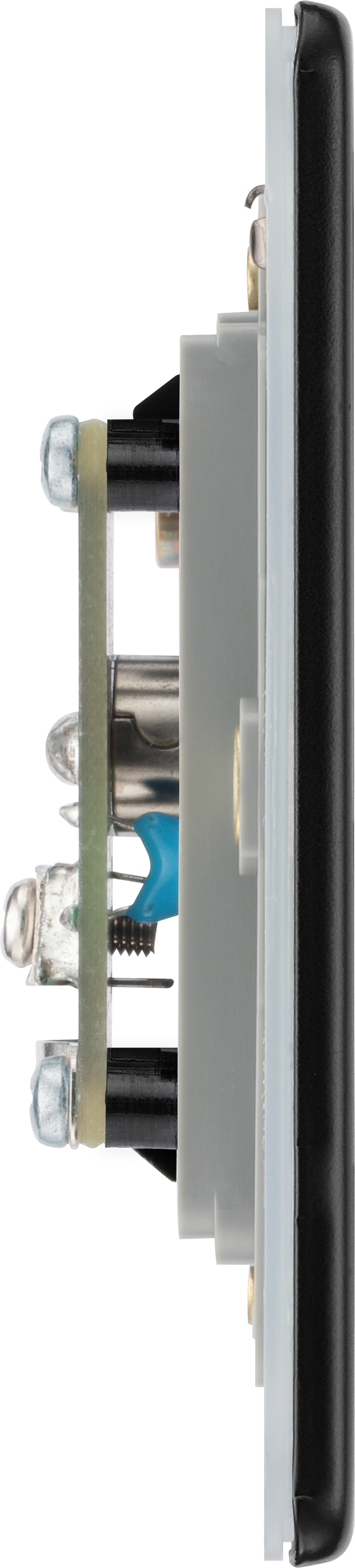 BG Electrical Flatplate Screwless Matt Black - Single isolated, co-axial