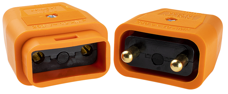 Masterplug Work - 2 Pin Connector, 10A, Orange