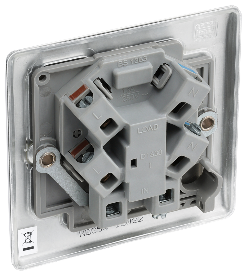 BG Electrical Nexus Metal Brushed Steel - Unswitched and fused