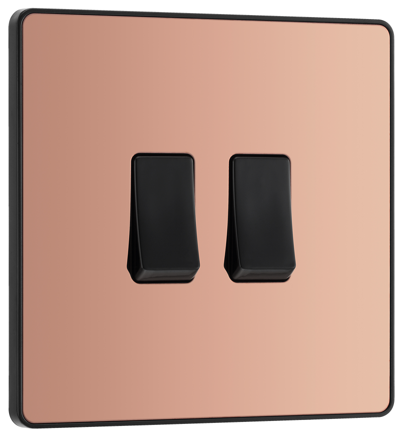 BG Electrical Evolve Polished Copper - Double, 2 way switch