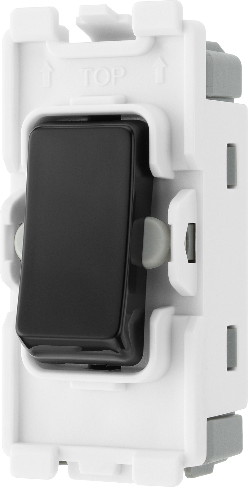 BG Electrical Grid - 2 way, single pole, centre off (EVOLVE BLACK)
