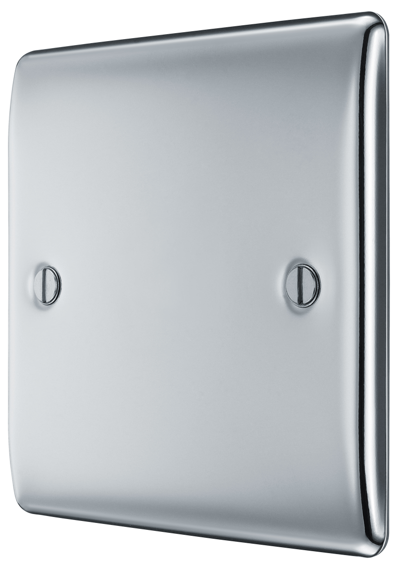 BG Electrical Nexus Metal Polished Chrome - Single, blank plate