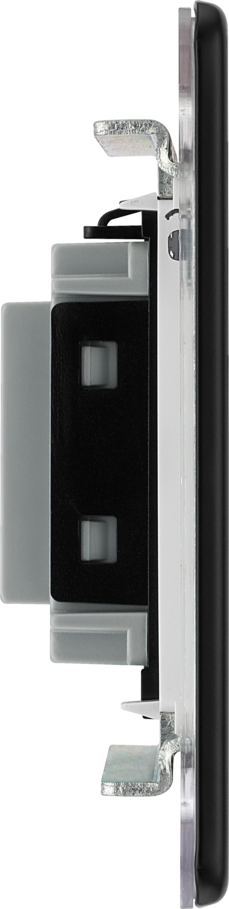 BG Electrical Flatplate Screwless Matt Black - Unswitched and fused
