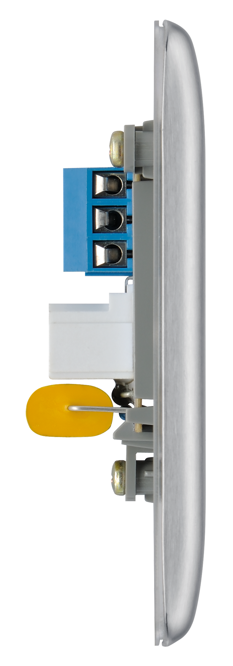 BG Electrical Nexus Metal Brushed Steel - Single, telephone socket, master