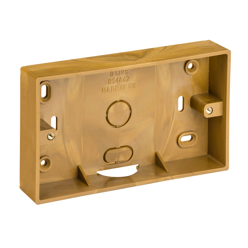 D-Line Trunking - Twin Surface Box, Oak-Effect - 28mm depth