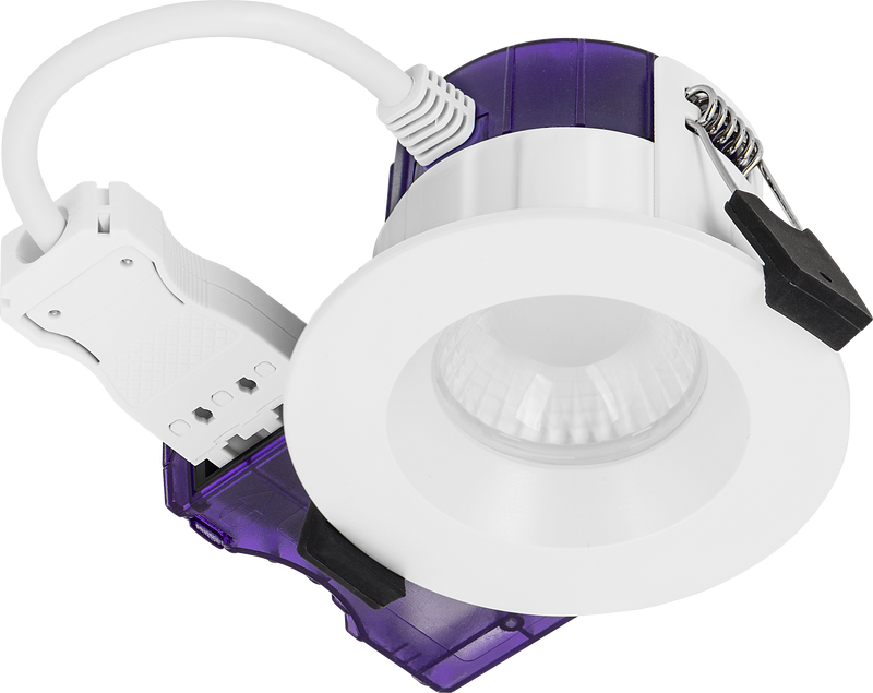 Luceco Ftype Ultra - FType Ultra Fire Rated Downlight 4W/6W 690lm Power Change & CCT Change 3000K / 4000K Dim2Warm Dimmable IP65 White - Regressed