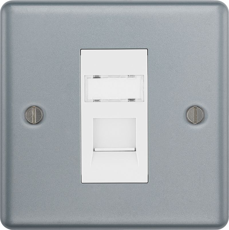 BG Electrical Metal Clad - Single, RJ45 telephone socket